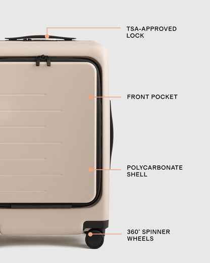 Front Pocket Carry-On Suitcase - One Size / Lavender