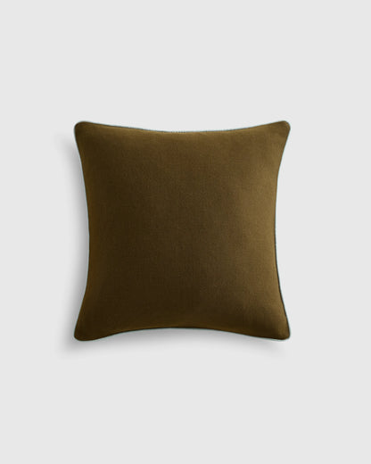 Contrast Piped Wool Pillow Cover - 20x20 / Brick Red/Espresso