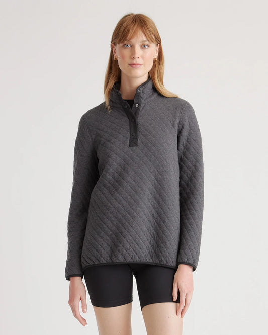 Reversible Quilted Pullover - XS / Charcoal/Grey