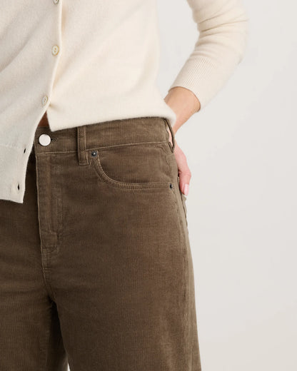 Organic Stretch Corduroy Wide Leg Pants - 0 / Black