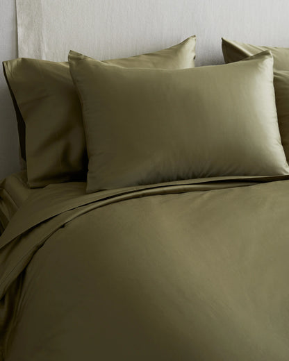 Luxury Organic Sateen Duvet Cover Set - Twin / Ivory