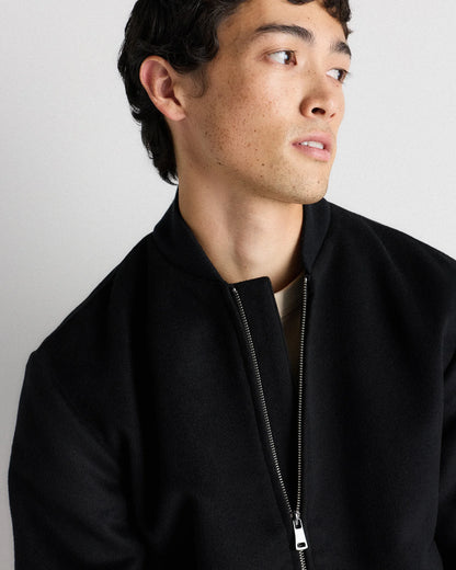 100% Mongolian Cashmere Bomber Jacket - S / Black