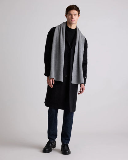 Merino Wool Fisherman Scarf - One Size / Heather Grey