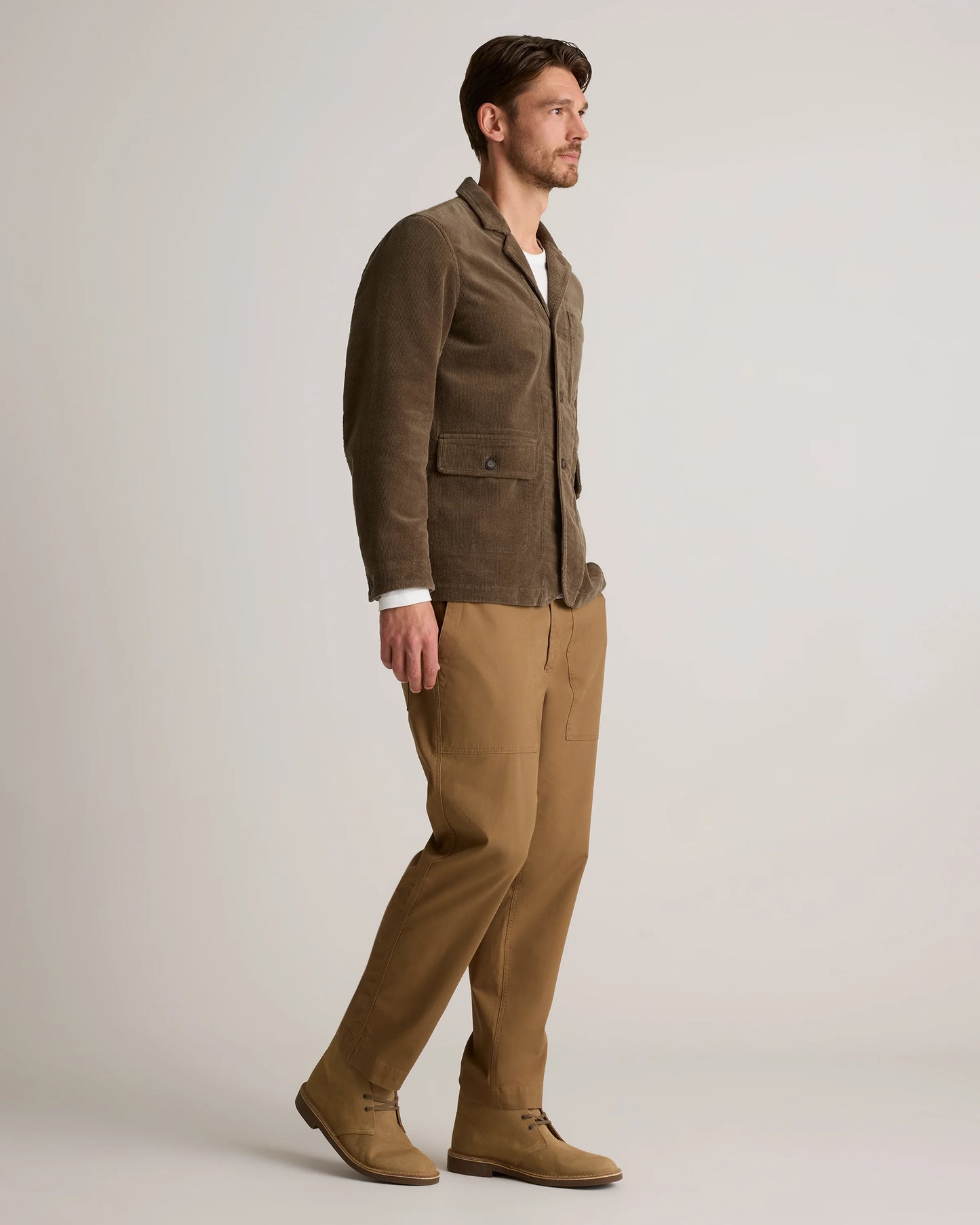 Organic Stretch Corduroy Chore Jacket - S / Seaweed