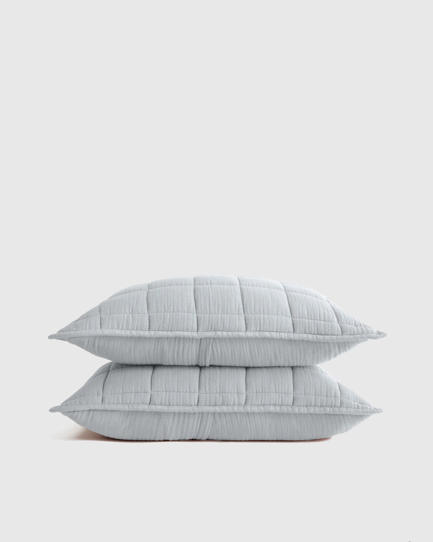 Organic Cotton Gauze Box Quilt Sham Set - Standard / Mineral