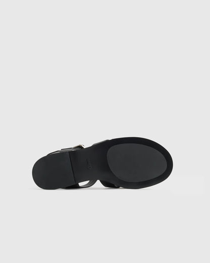 Italian Leather Fisherman Sandal - 5 / Black