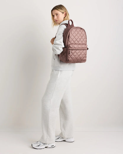 Transit Quilted Commuter Backpack - One Size / Taupe Brown