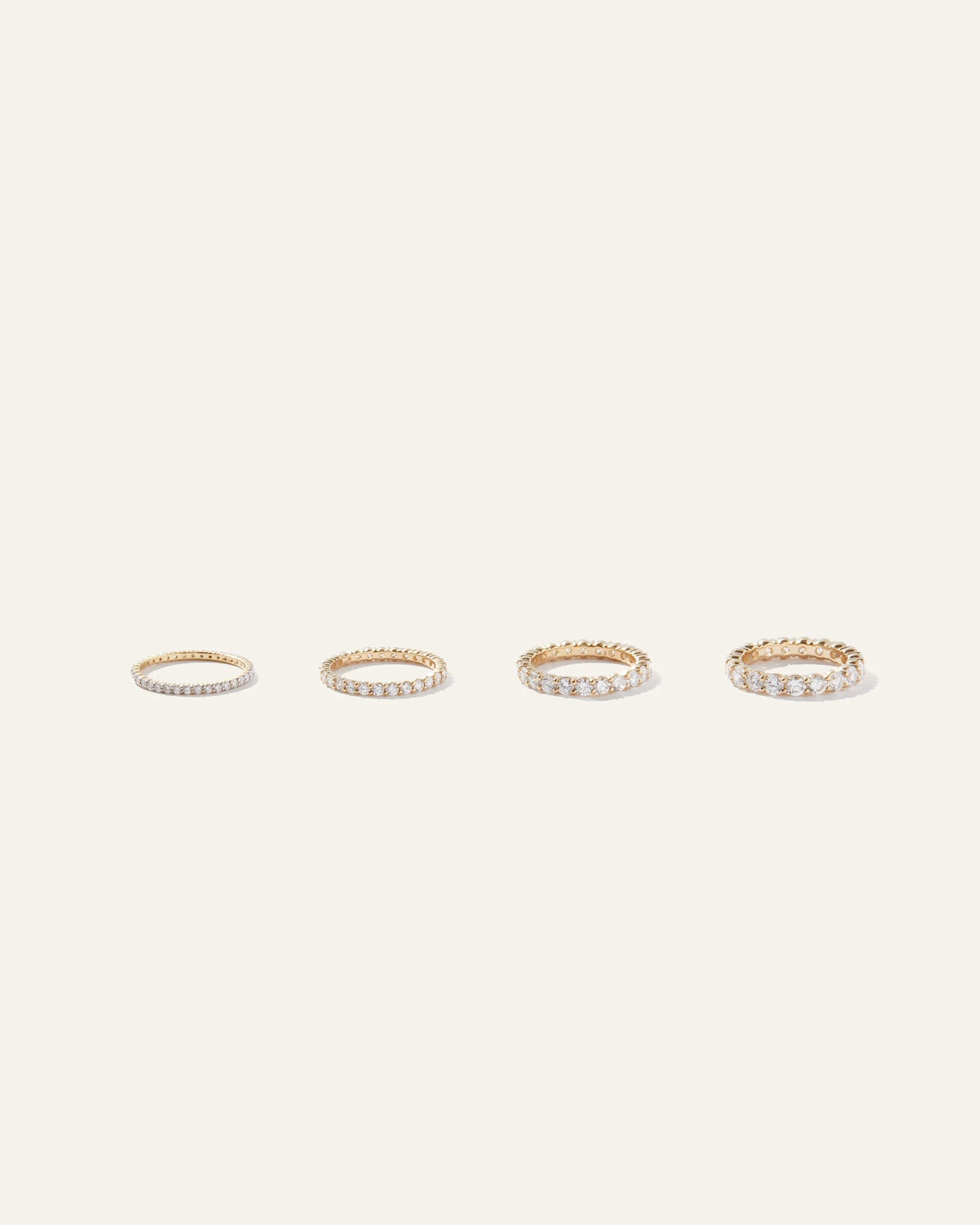Diamond Shared Prong Eternity Band - 4 / Yellow Gold