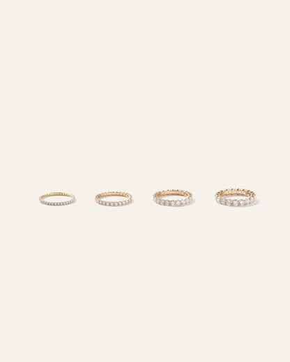 Diamond Shared Prong Eternity Band - 4 / Yellow Gold
