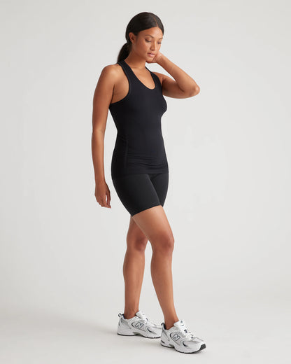 Seamless Ruched Racerback Tank - XS / Black