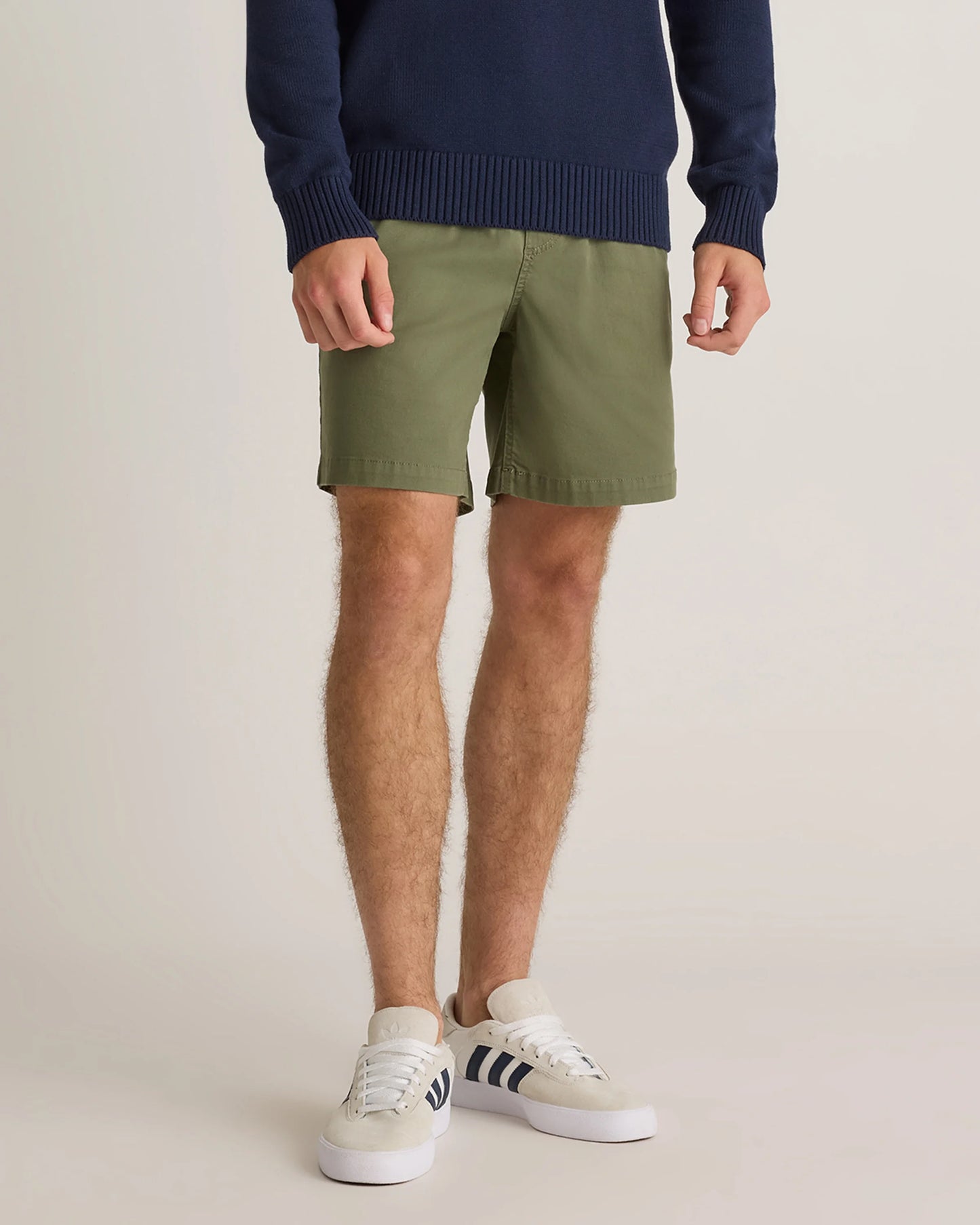 Cotton Chino Drawstring Shorts - 7" - S / Trellis