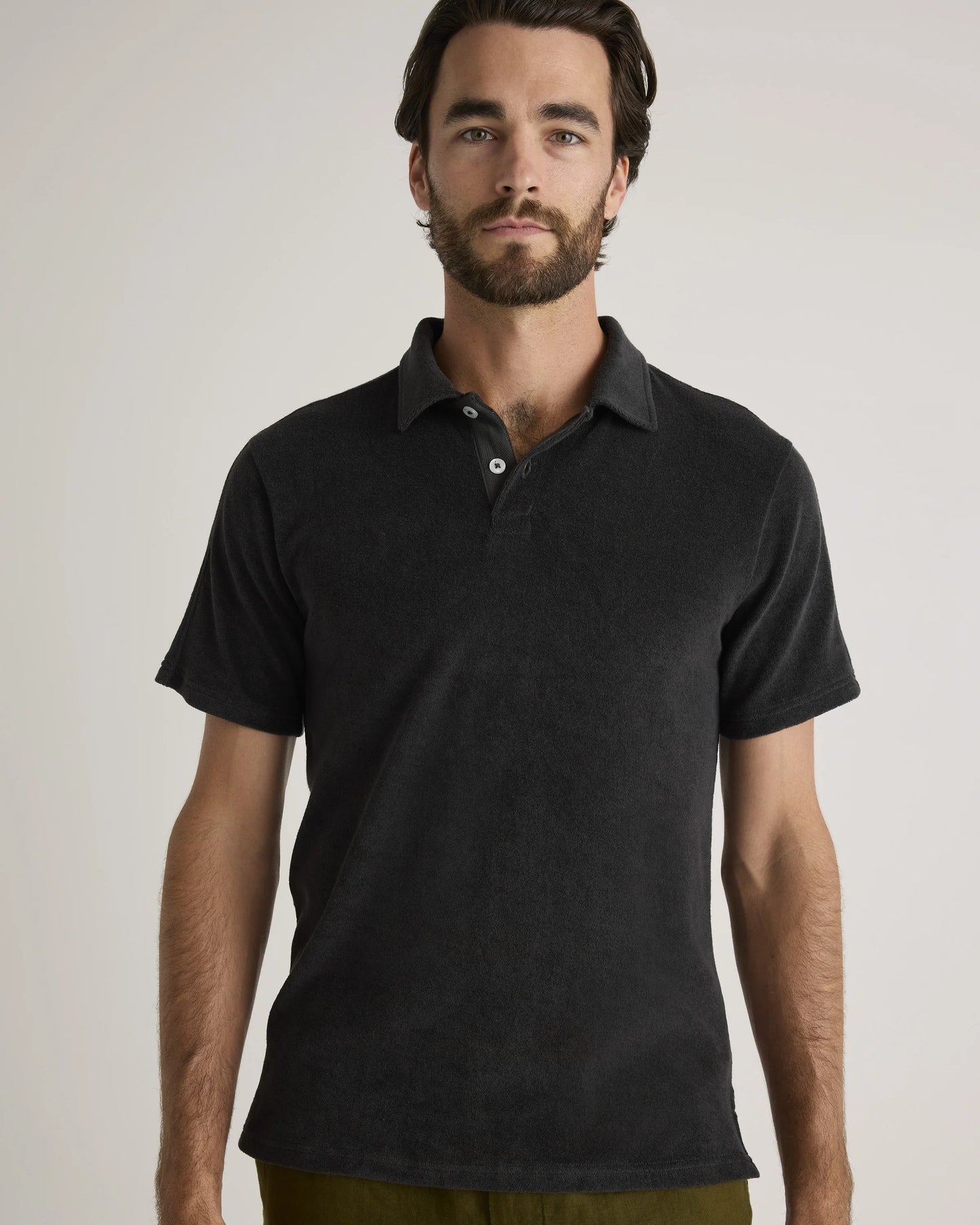 100% Organic Cotton Terry Towel Polo - S / Charcoal
