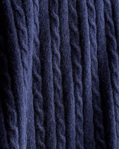 Cable Knit Cashmere Throw - 50x70 / Limoncello