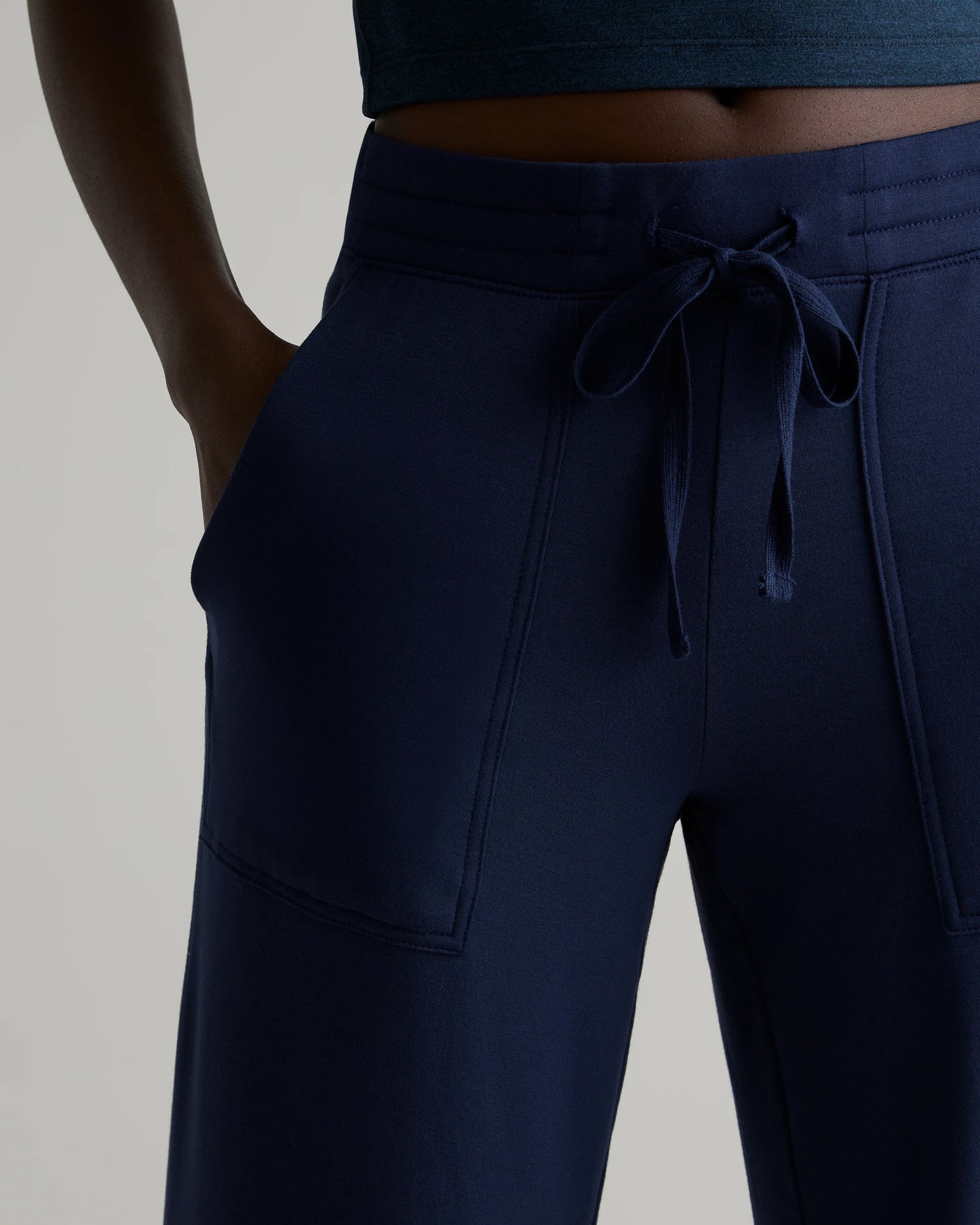 SuperSoft Fleece Cropped Wide Leg Pants - XS / Dried Fig