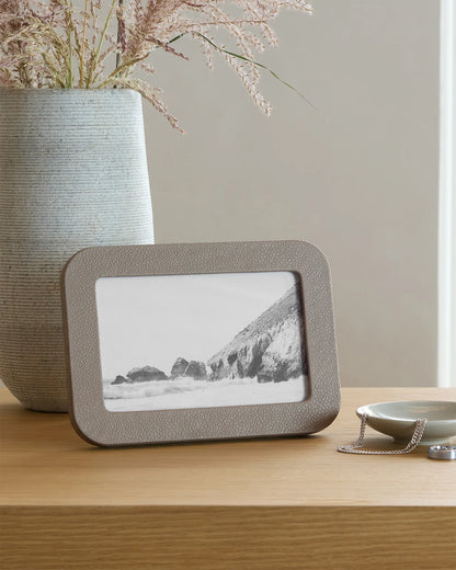 Shagreen Leather Picture Frames - 4x6 photo / Blush