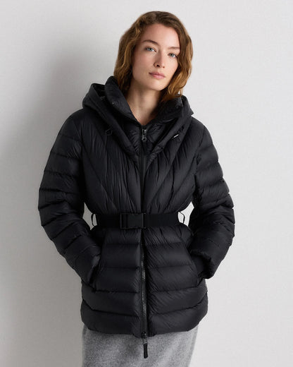 Responsible Down Belted Puffer Coat - XS / Hot Fudge