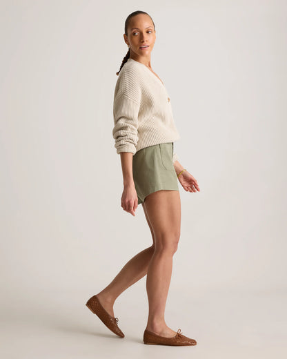 Stretch Cotton Chino Patch Pocket Shorts - 0 / Frost