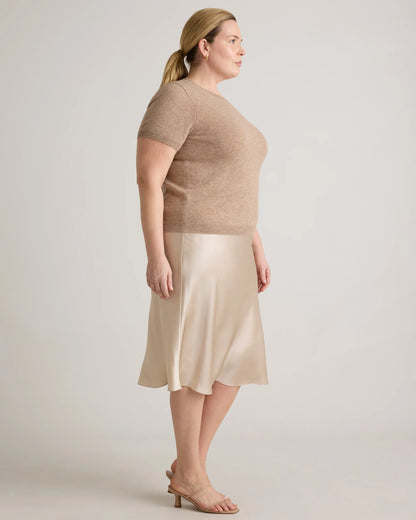 Mongolian Cashmere Tee - 1X / Heather Vintage Pink