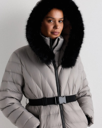 Responsible Down Belted Puffer Coat - XS / Hot Fudge