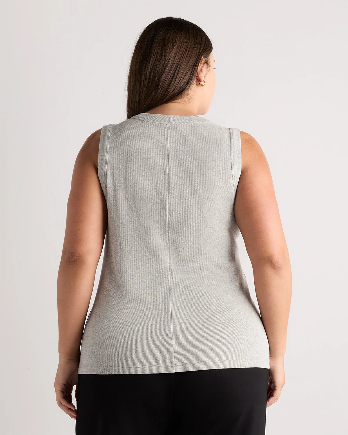 Organic Cotton Micro-Rib Cutaway Tank - 1X / Black
