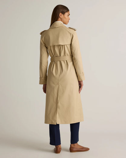 Comfort Stretch Long Trench Coat - XS / Dark Khaki