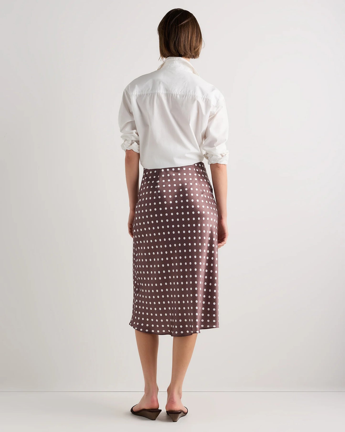 100% Washable Silk Skirt - XS / Champagne