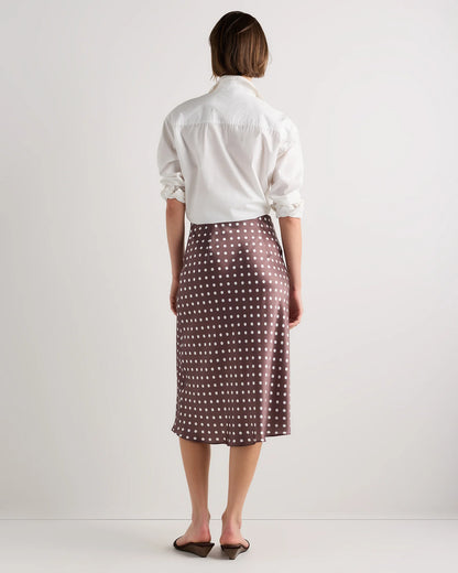 100% Washable Silk Skirt - XS / Champagne