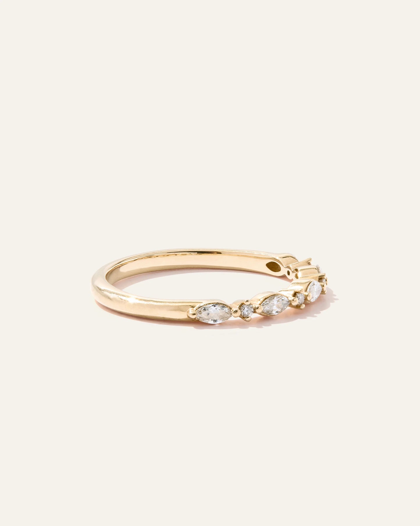 Diamond Alternating Marquise & Round Band - 4 / Yellow Gold