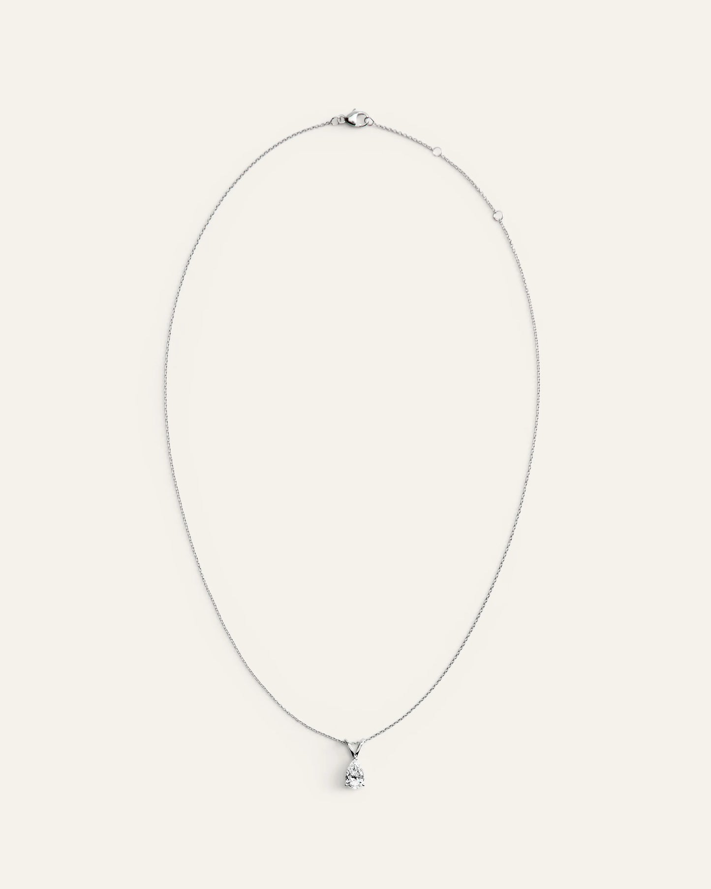 14K Gold Lab Grown Diamond Pear Solitaire Necklace - 1ctw - One Size / Yellow Gold