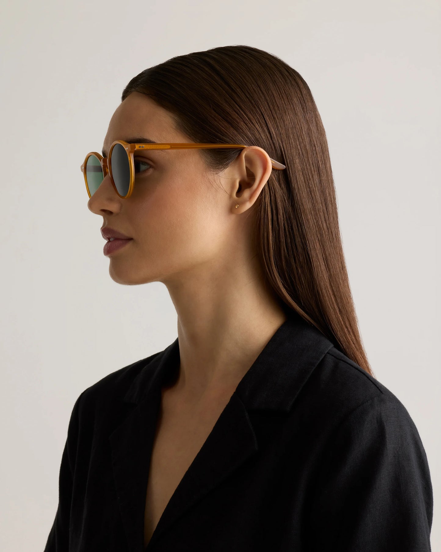 Brixton Polarized Acetate Sunglasses - Standard / Clear Taupe with Brown lens