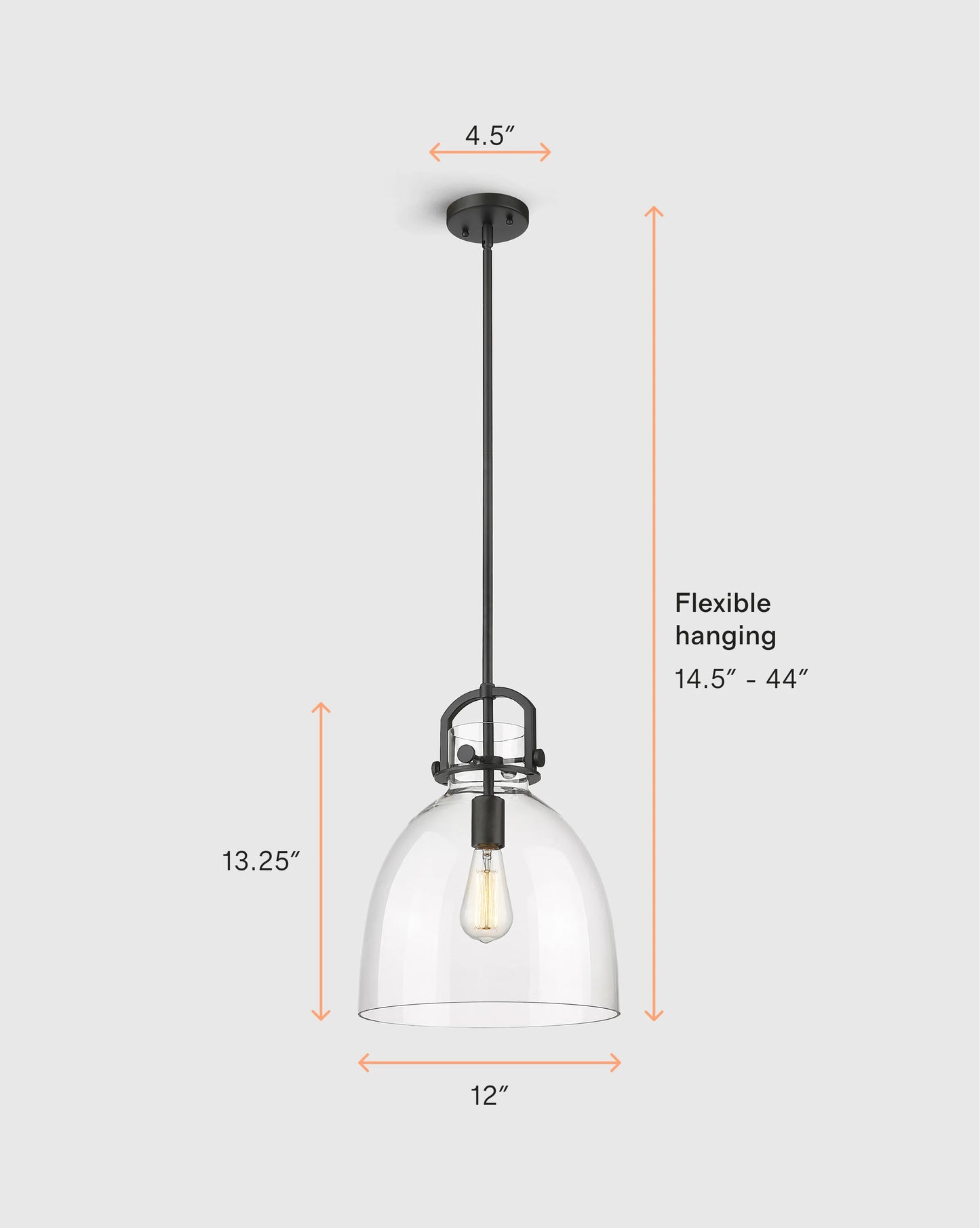 Minimalist Glass Bell Pendant Light - One Size / Brass