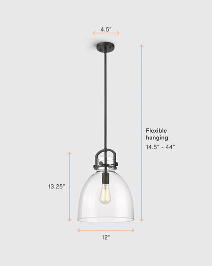 Minimalist Glass Bell Pendant Light - One Size / Brass