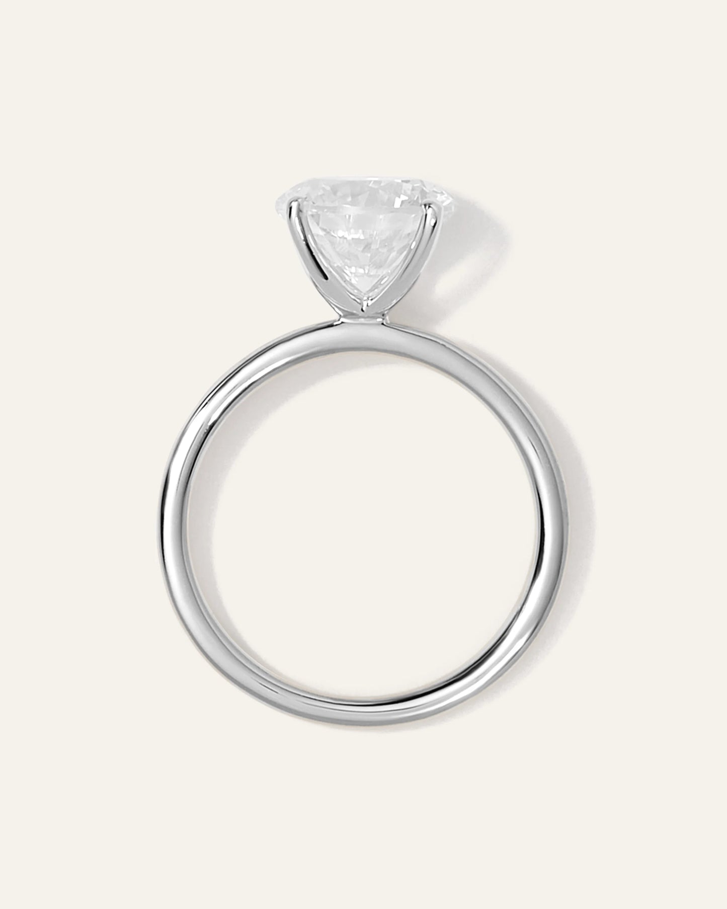 Lab Grown Diamond Round Comfort Fit Engagement Ring - 3ct - 4 / Yellow Gold
