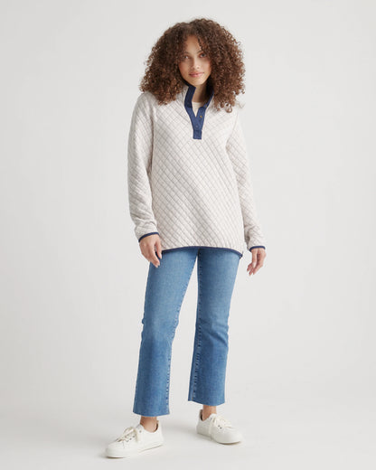 Reversible Quilted Pullover - XS / Charcoal/Grey