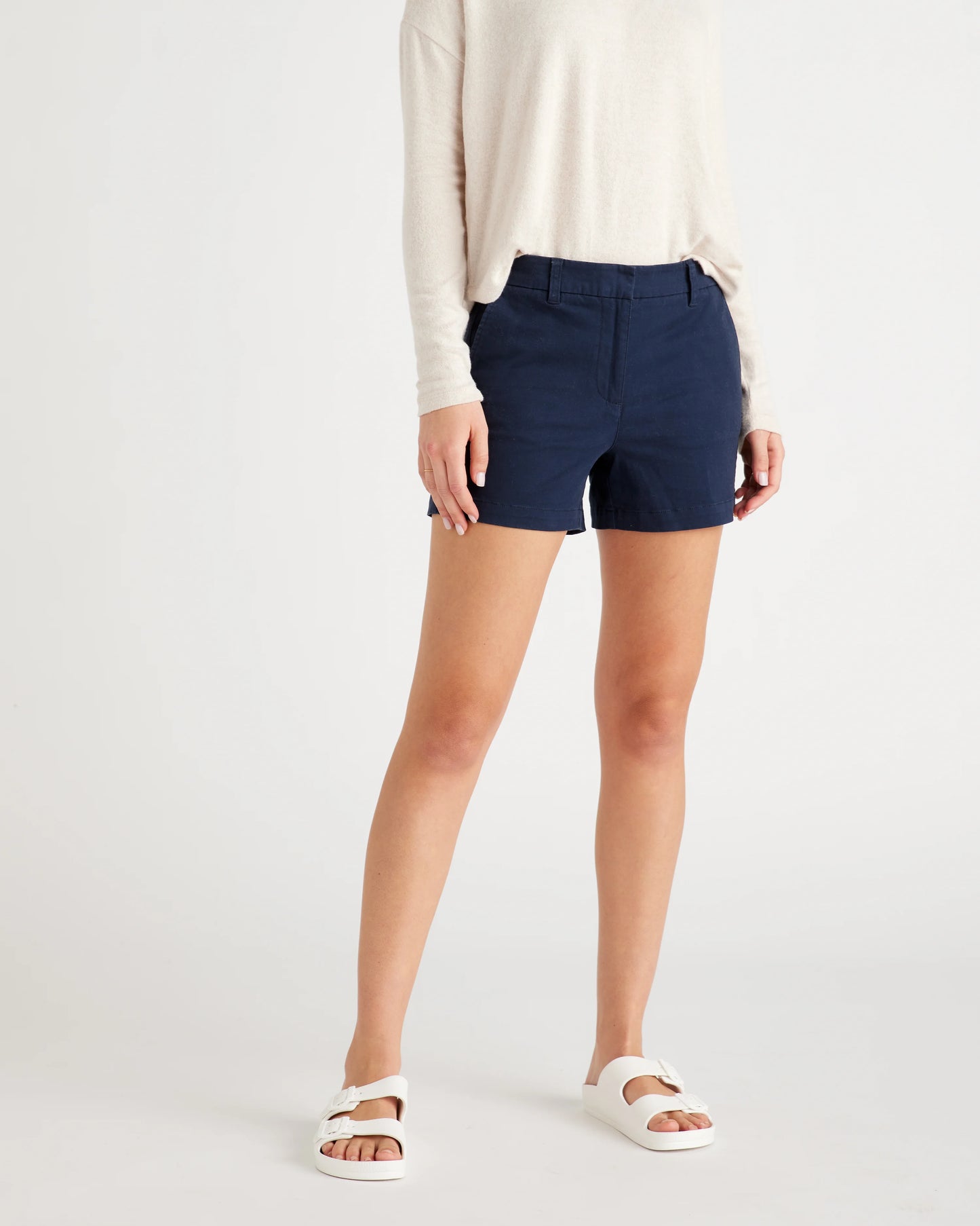 Organic Stretch Cotton Chino Shorts - 0 / Shell Pink