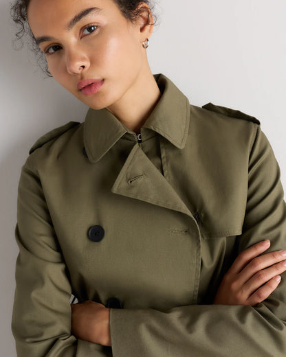 Comfort Stretch Short Trench Coat - XS / Coffee Bean Brown