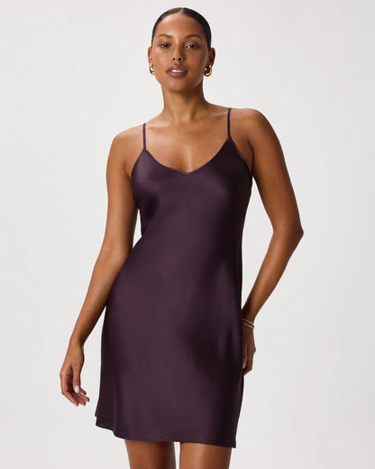 100% Washable Silk Mini Slip Dress - XS / Moonstone Blue Heirloom Floral
