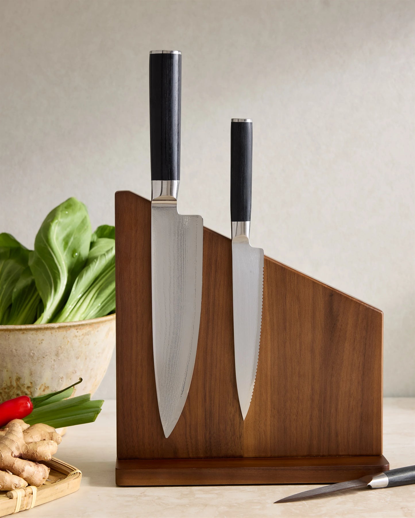 Magnetic Knife Block - One Size / Walnut