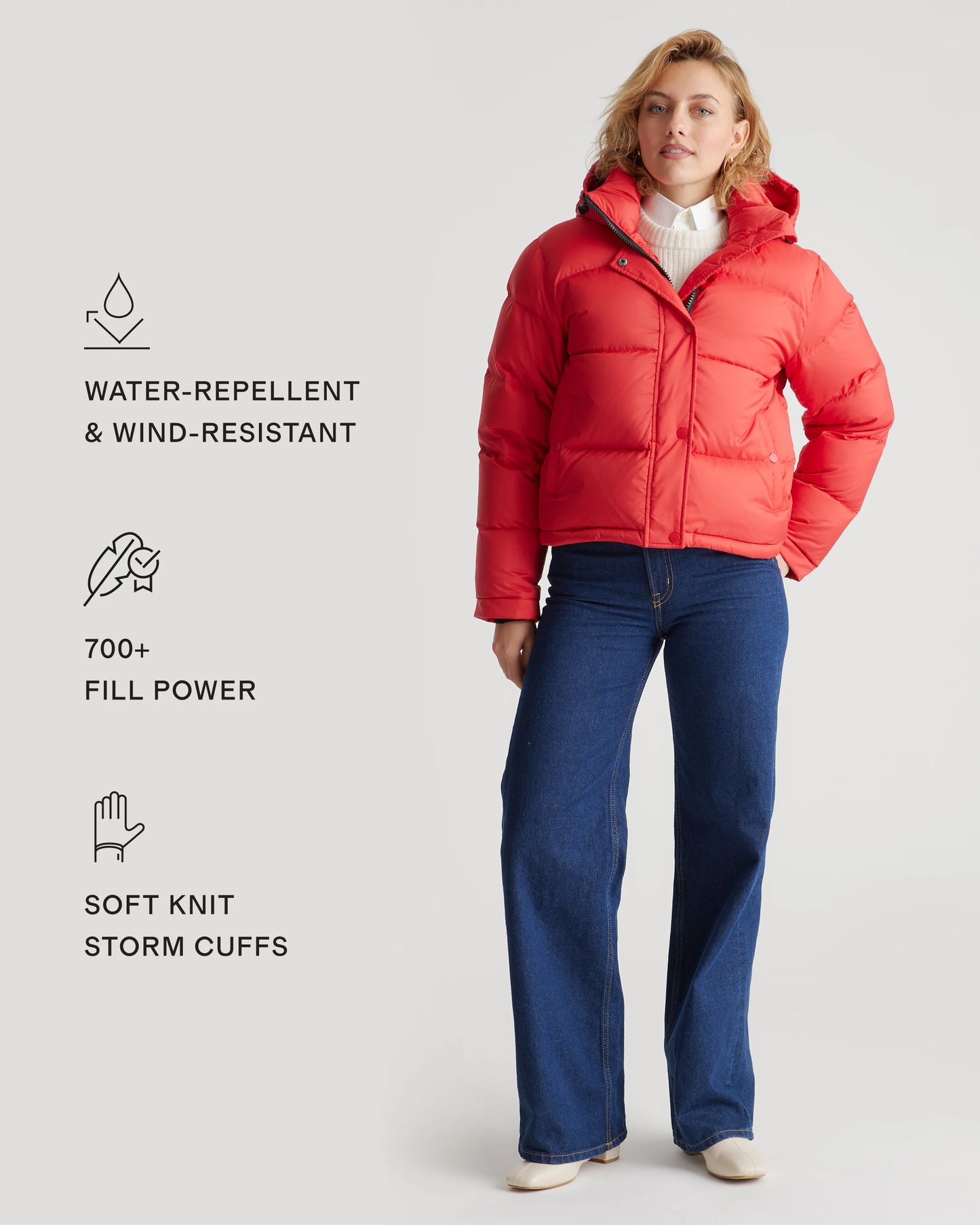 Responsible Down Cropped Puffer Jacket - XS / Shiny Black