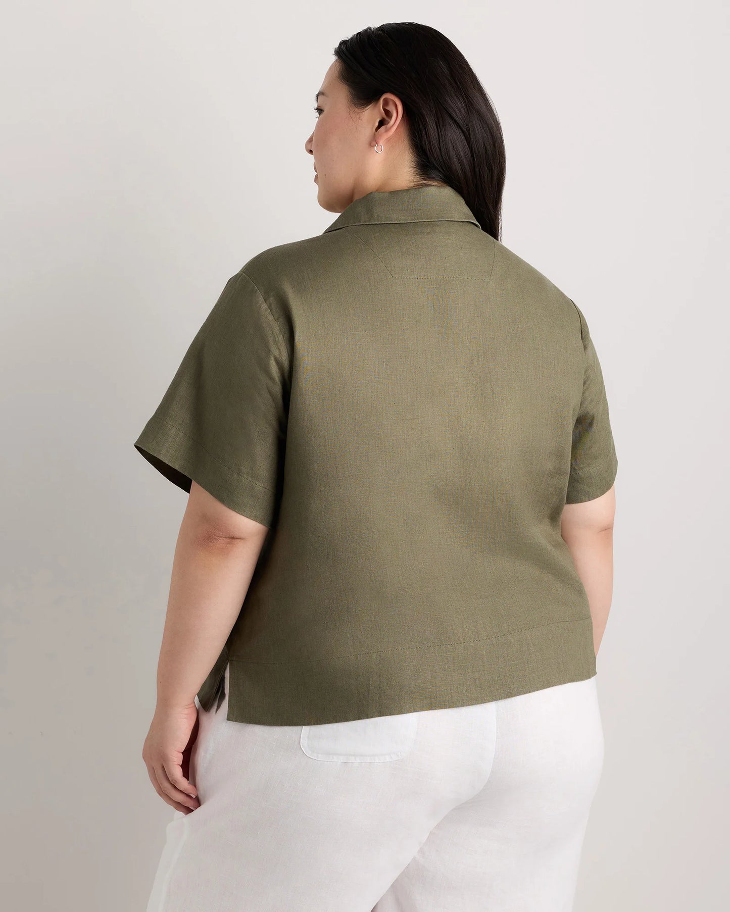 100% European Linen Short Sleeve Shirt - 1X / Flax