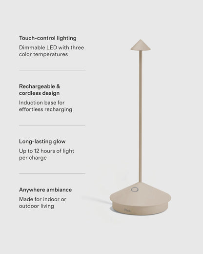Pina Pro Rechargeable Table Lamp by Zafferano - One Size / White