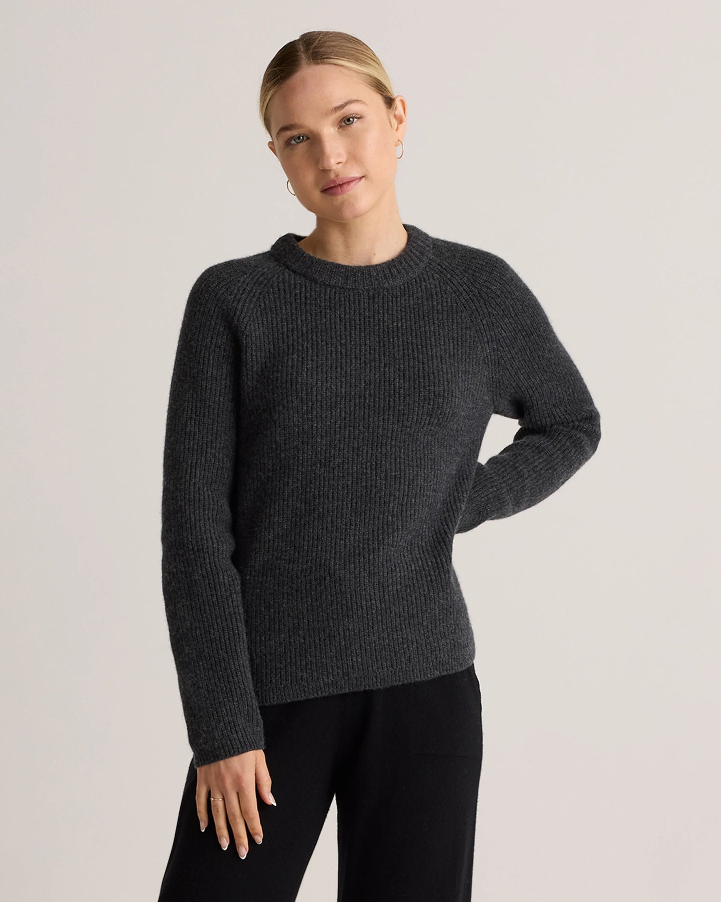 Mongolian Cashmere Fisherman Crewneck Sweater - XS / Teak