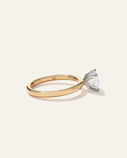 Lab Grown Diamond Princess Comfort Fit Engagement Ring - 1ct - 4 / Yellow Gold