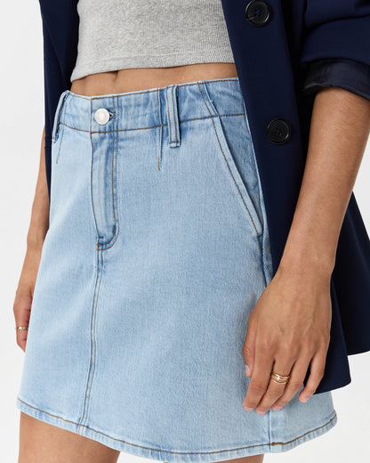 Stretch Denim Mini Skirt - 24 / Obsidian Blue