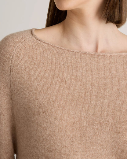 Mongolian Cashmere Boatneck Sweater - XS / Black