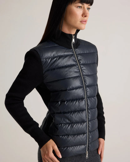 Mixed Media Down and Cashmere Jacket - XS / Oatmilk