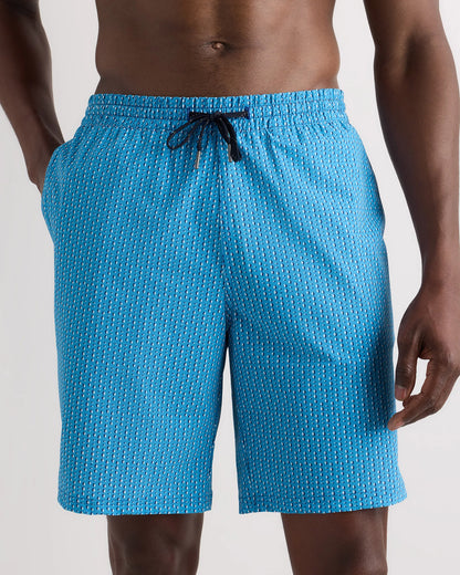 Italian Swim Trunks - 9" - S / Navy Palms