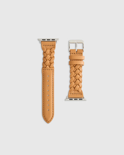 Braided Leather Smartwatch Band - 38mm - 42mm / Dark Brown