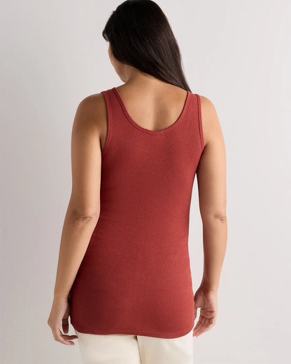 Bamboo Rib Maternity Scoop Neck Tank - XS / Deep Navy