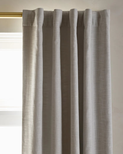 Textured Cotton Room Darkening Curtain - 48x84 / Ivory